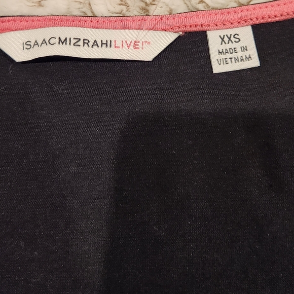 NWOT Isaac Mizrahi Size XXS Peplum Black Top - Picture 6 of 7